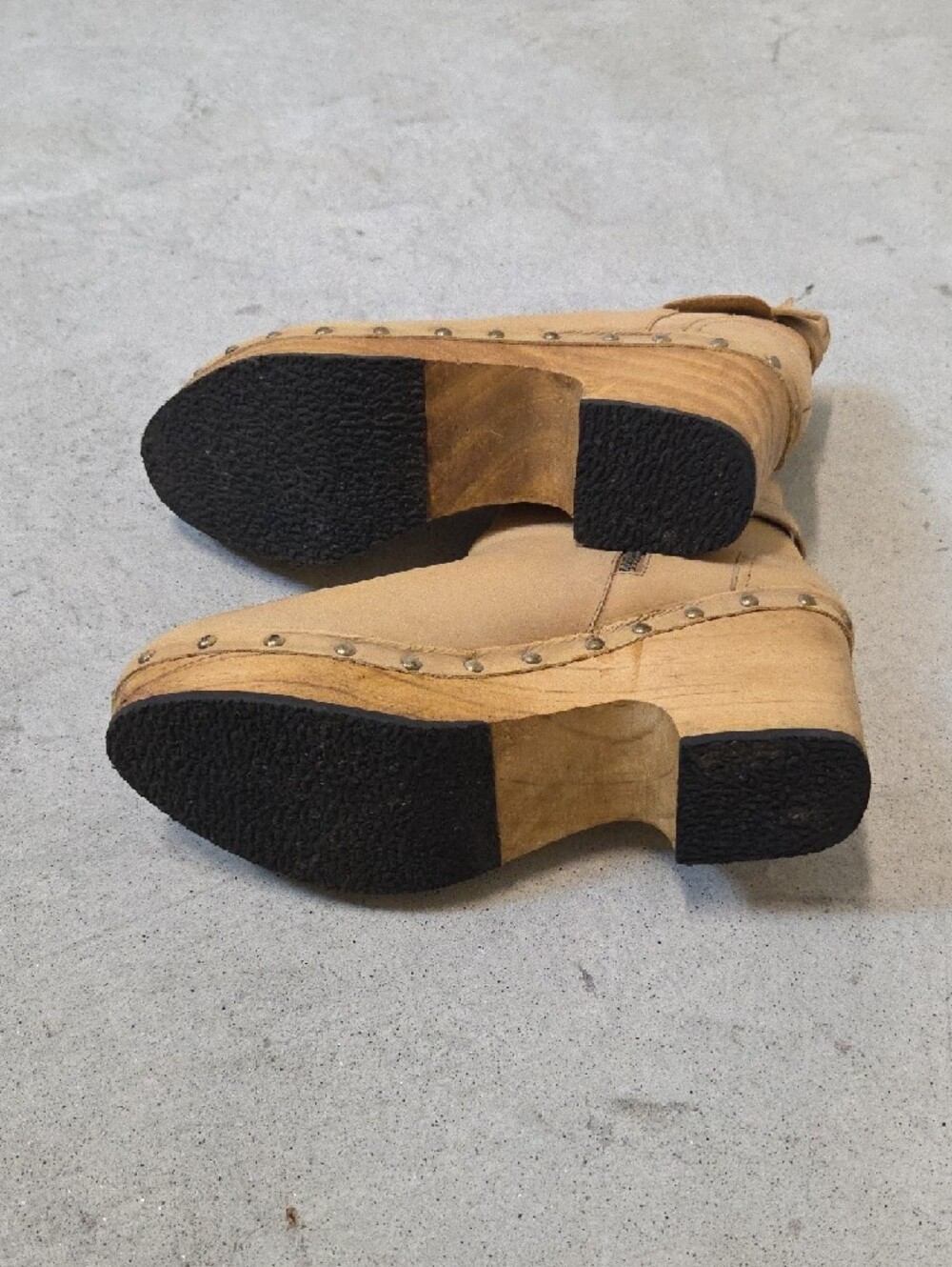 FreePeople Wedge Platform Tan Ankle Boots with Buckle Detail Size7.5 - Picture 8 of 9